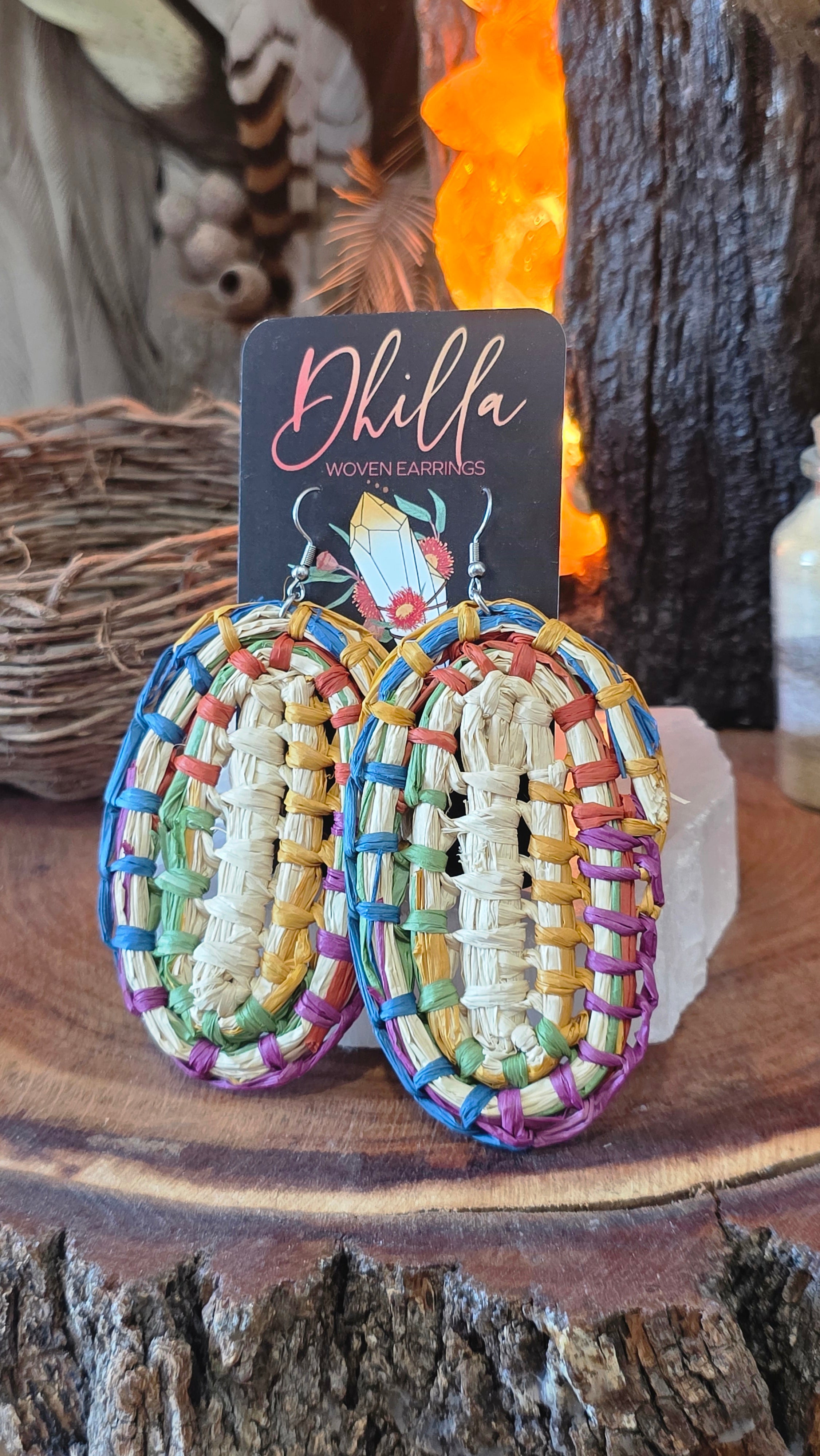Sheild Earrings XL - Spring Blooms