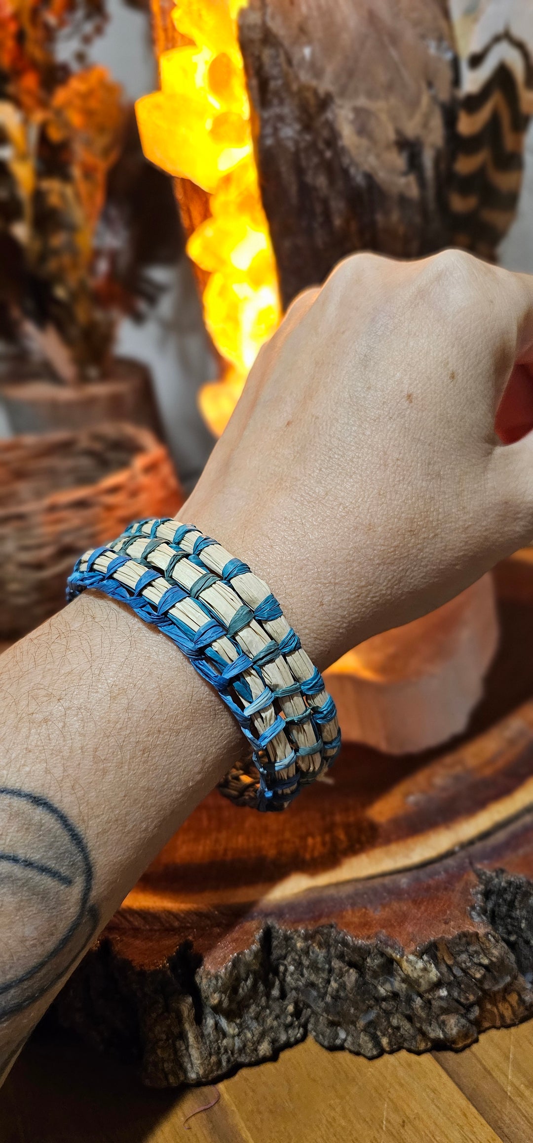 Celeste Wicker Bangle in Natural main image 1