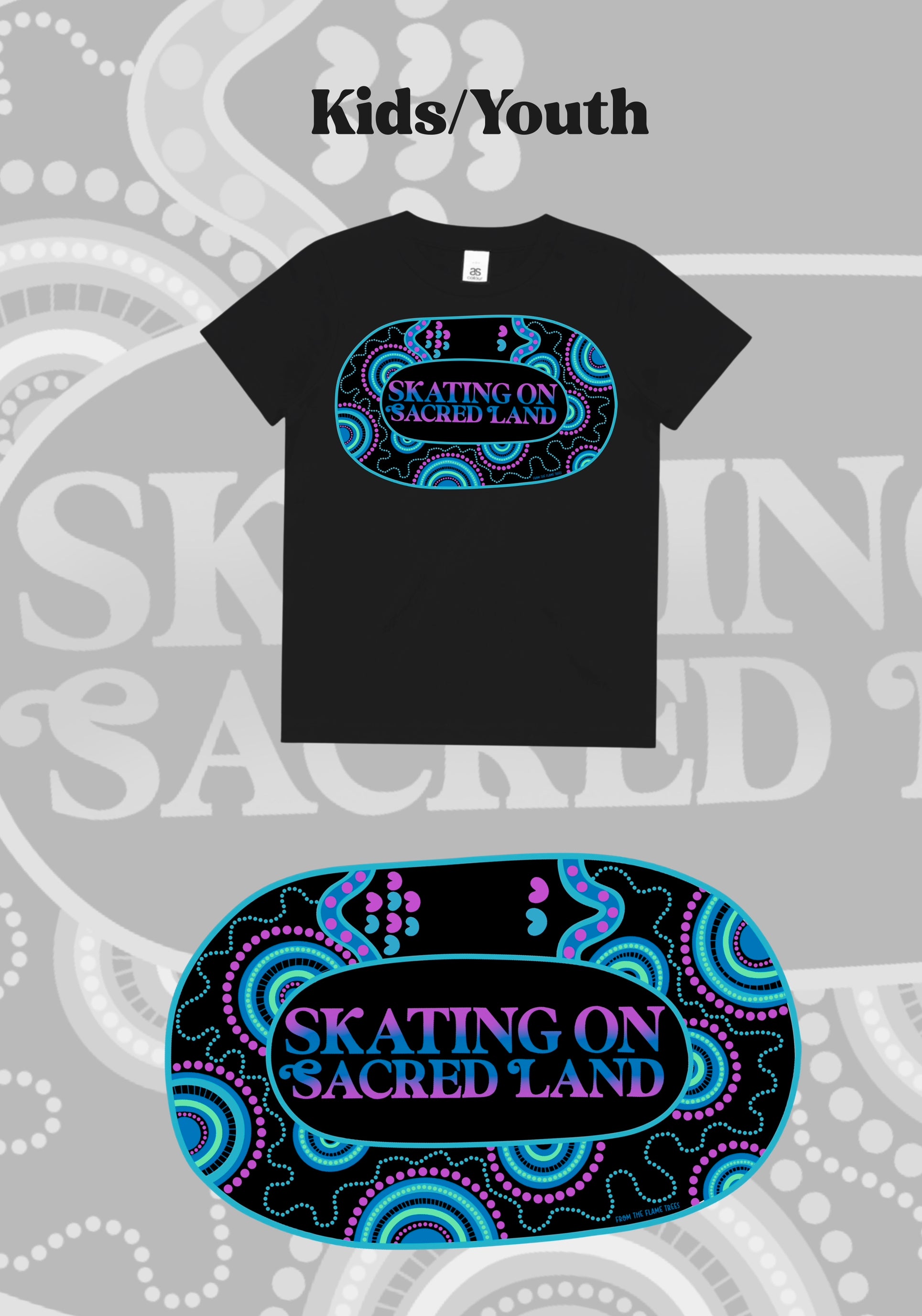 Skating On Sacred Land - Teal/Purple Tee