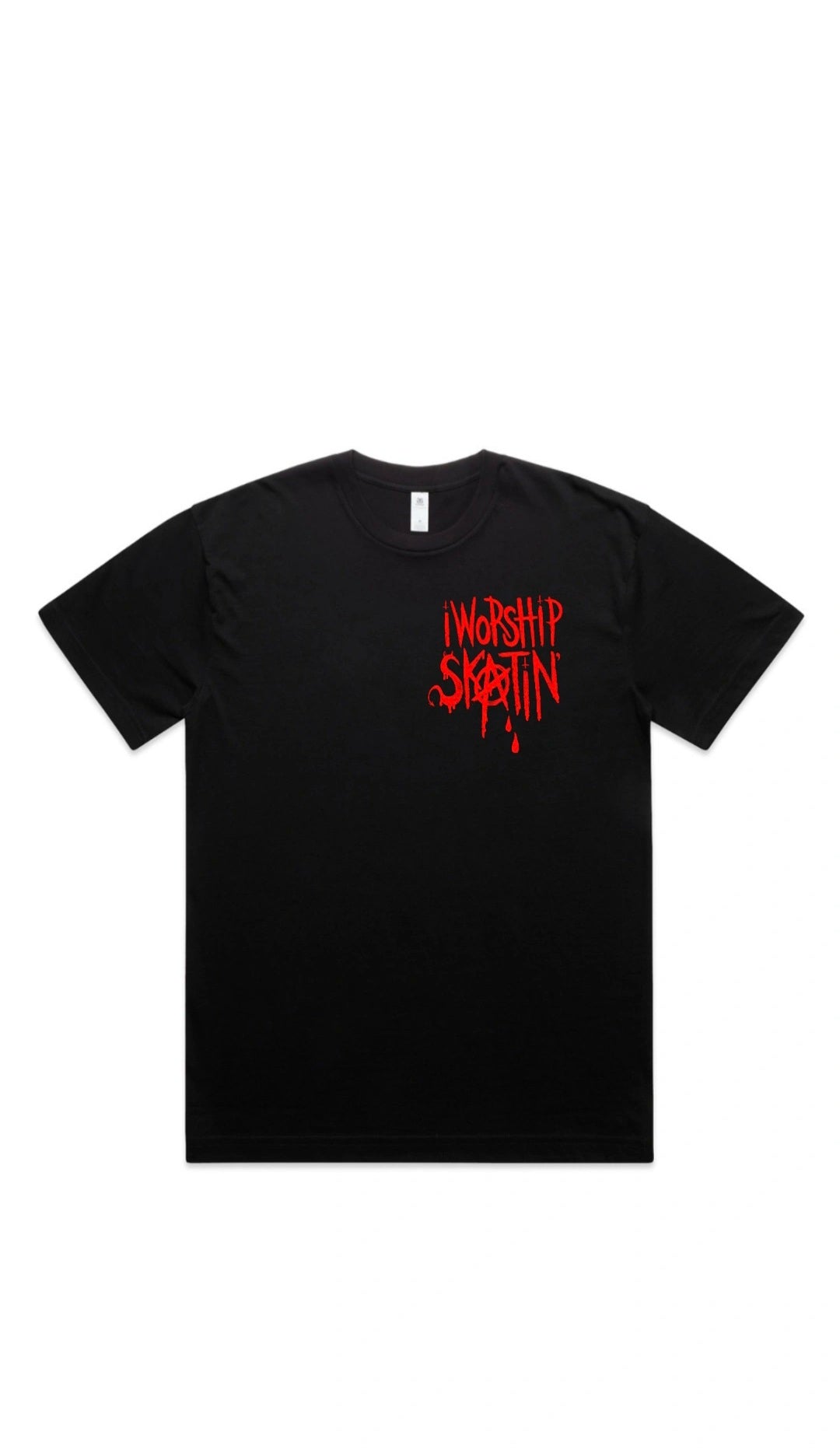 I Worship Skatin - Red Anarchy Tee