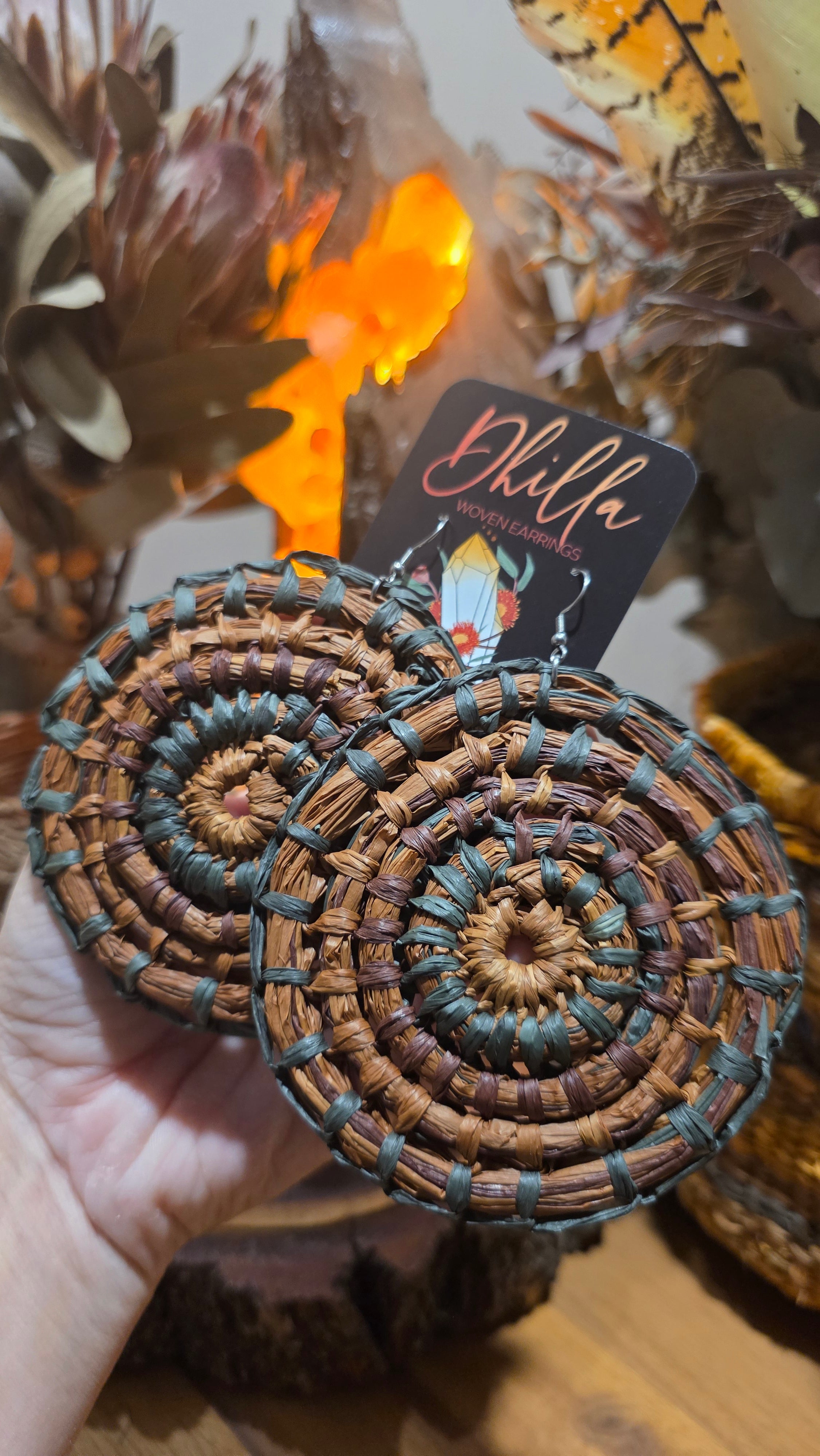 Woven Earrings XL - Woodland Whimsy