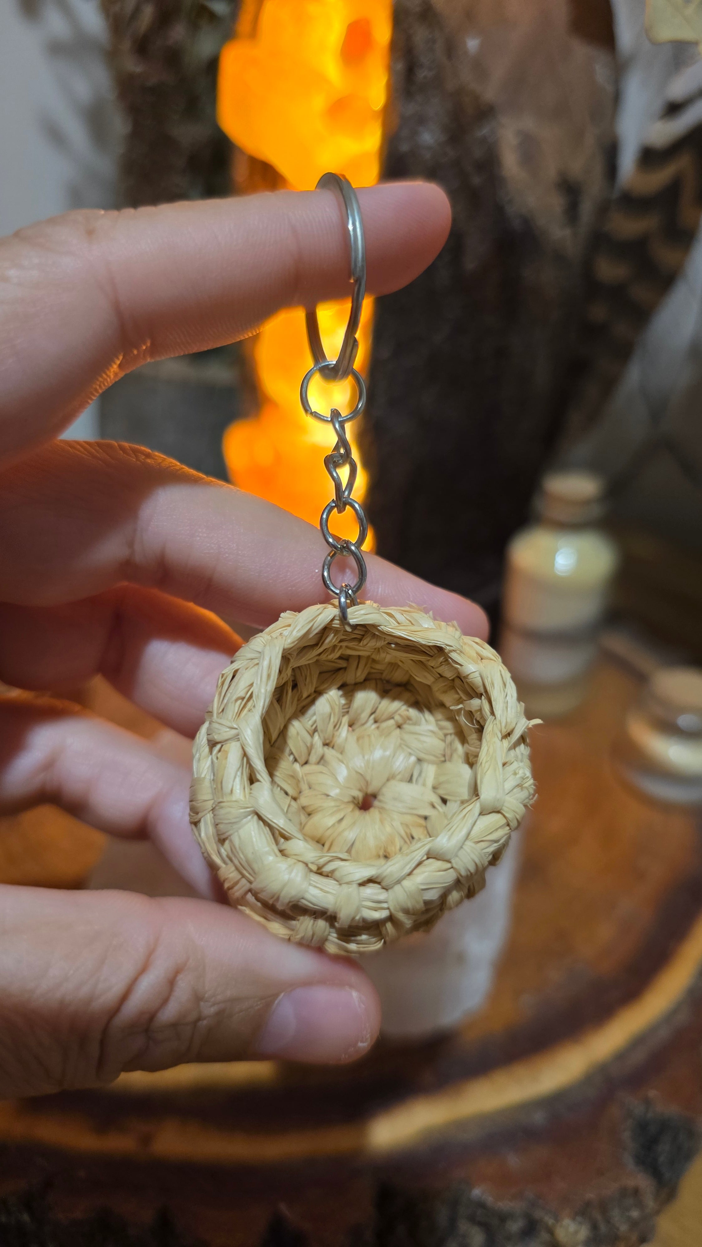 Basket Keyring - Natural