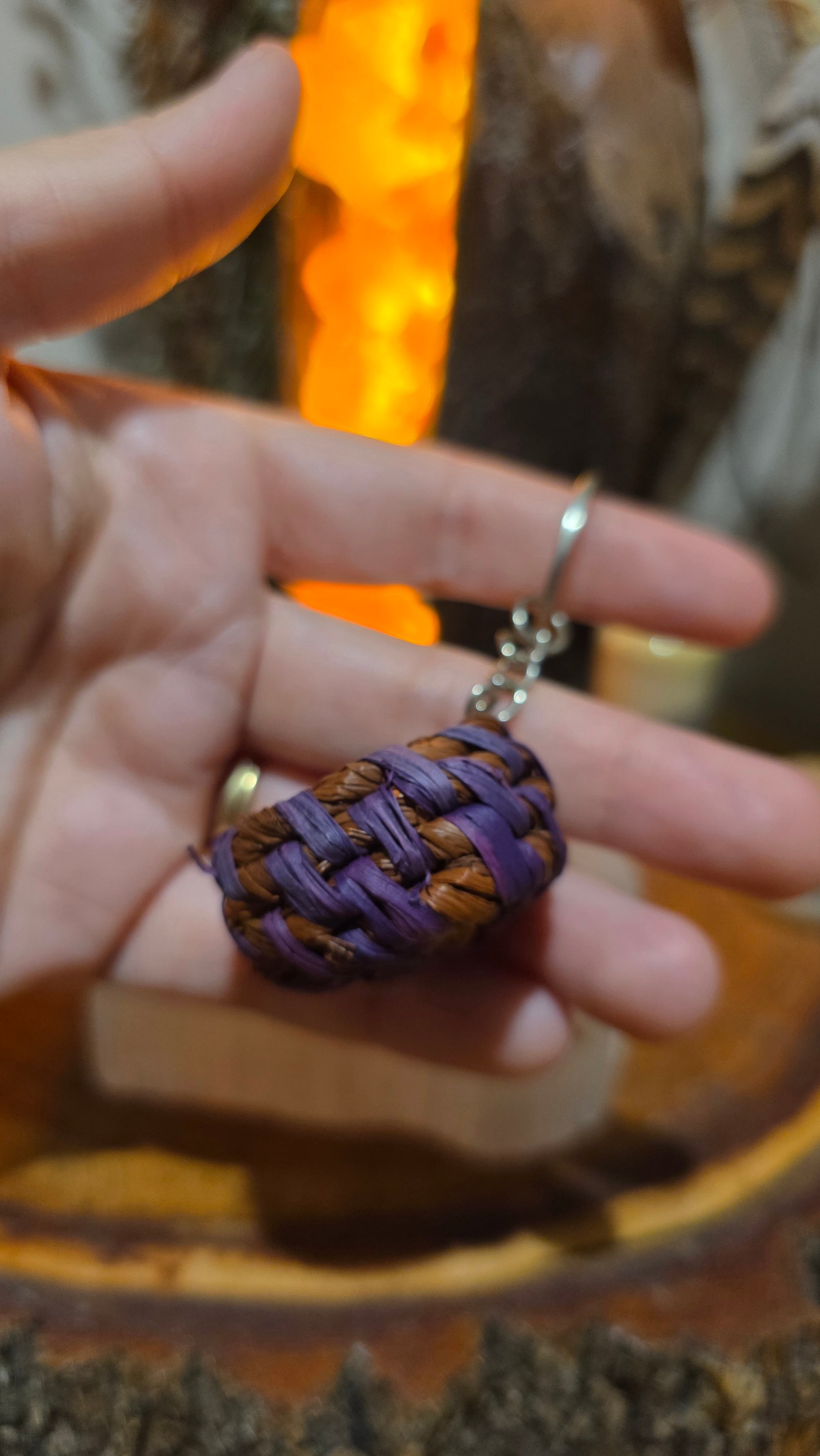 Basket Keyring - Chocolate Plum