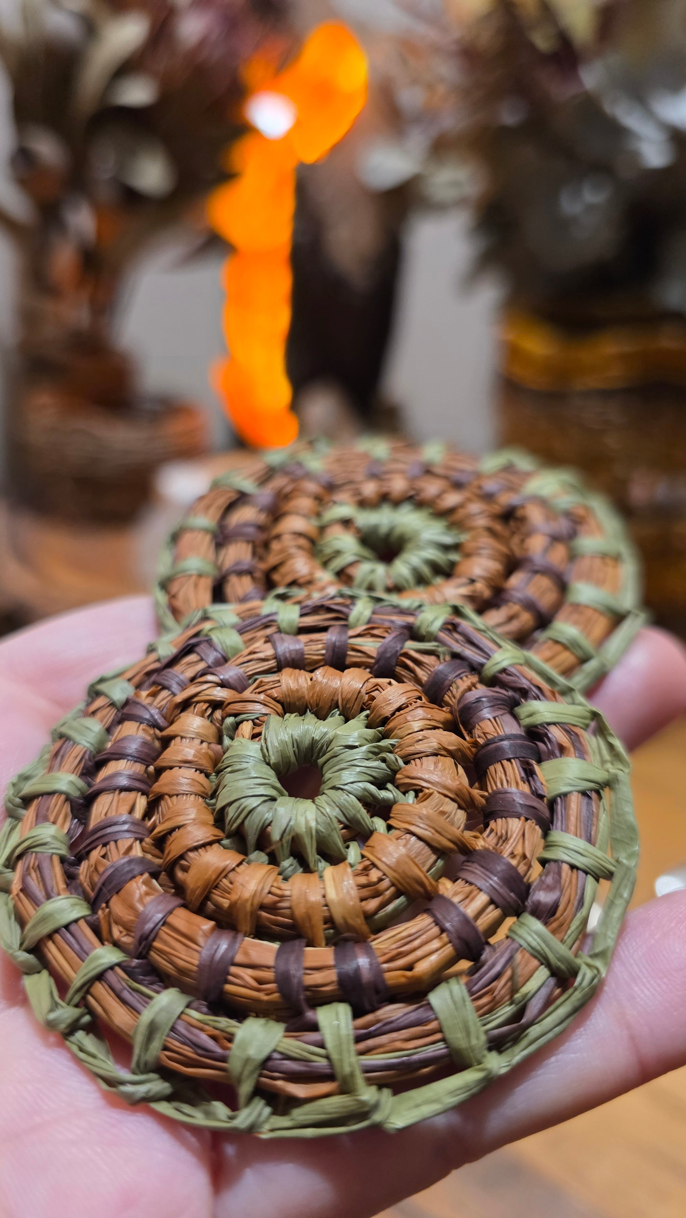 Woven Earrings Large - Eucalyptus Dreaming