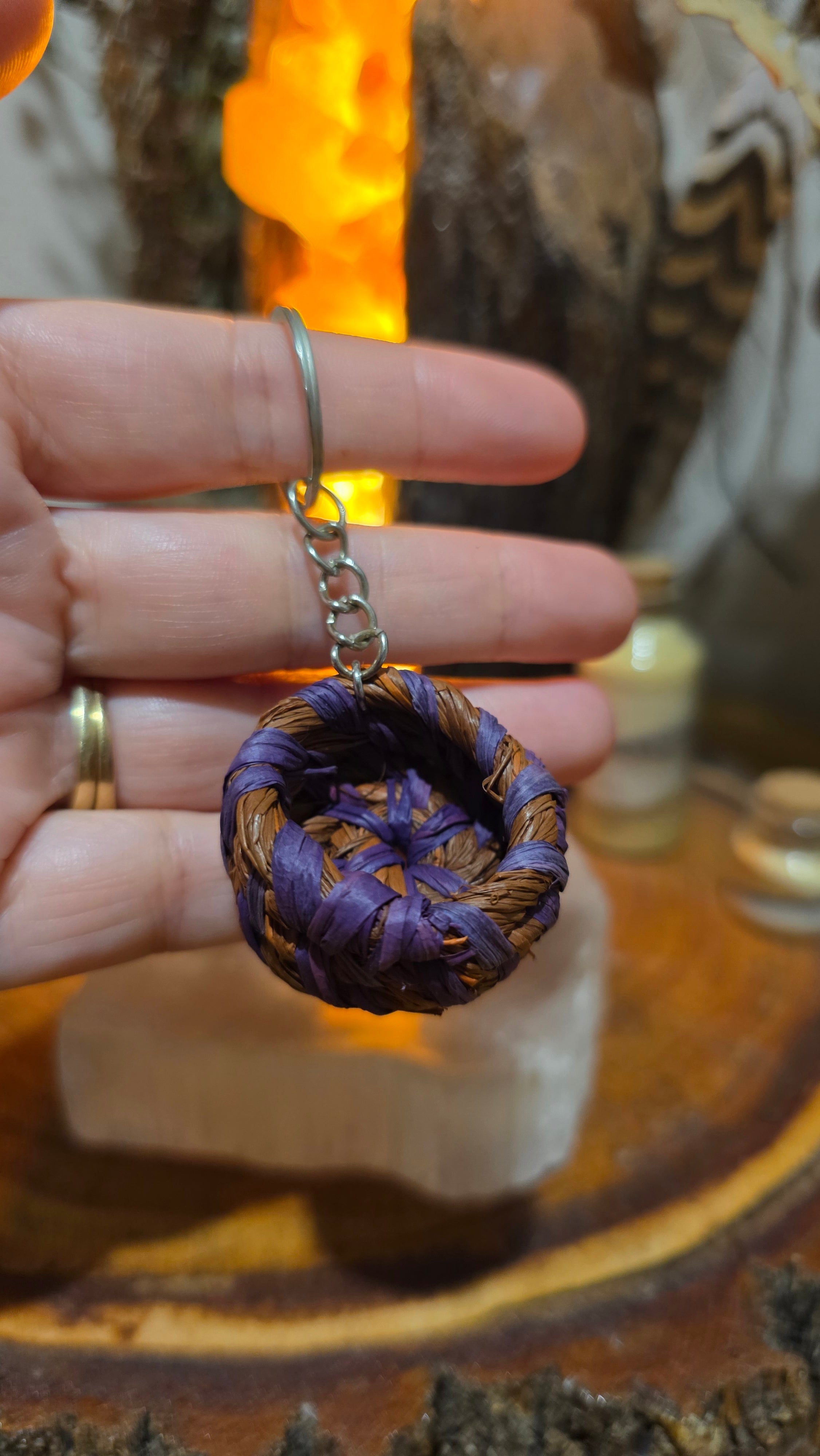 Basket Keyring - Chocolate Plum
