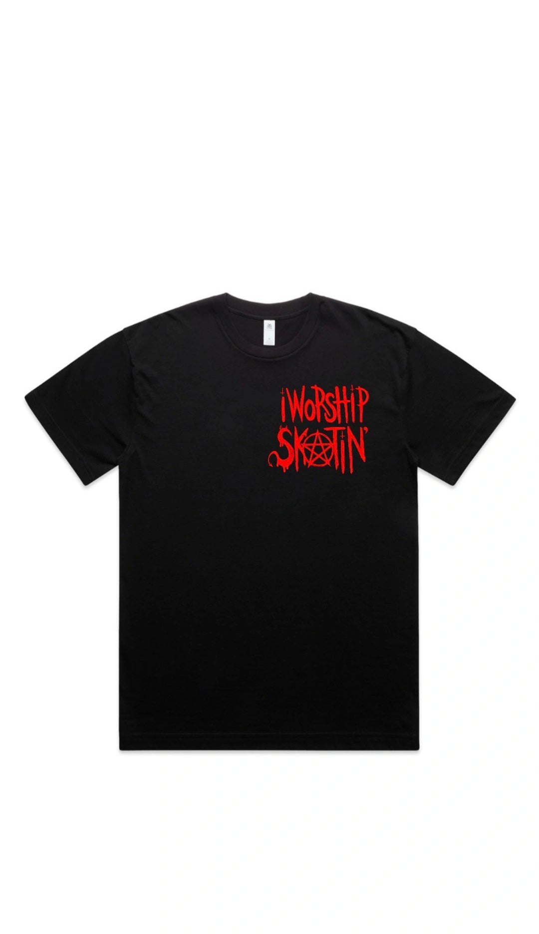 I Worship Skatin - Red Pentagram Tee