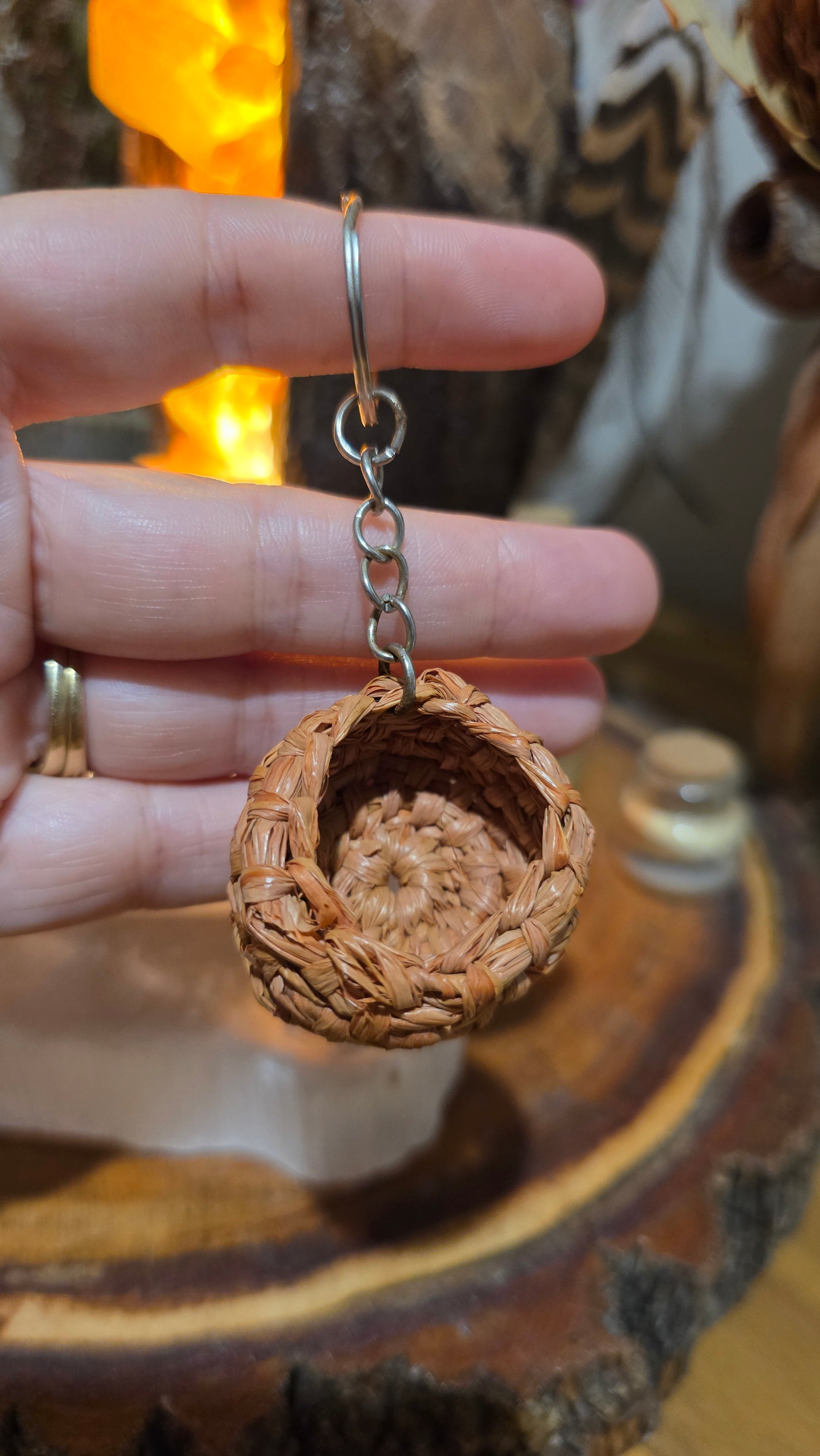 Basket Keyring - Cocoa Rose