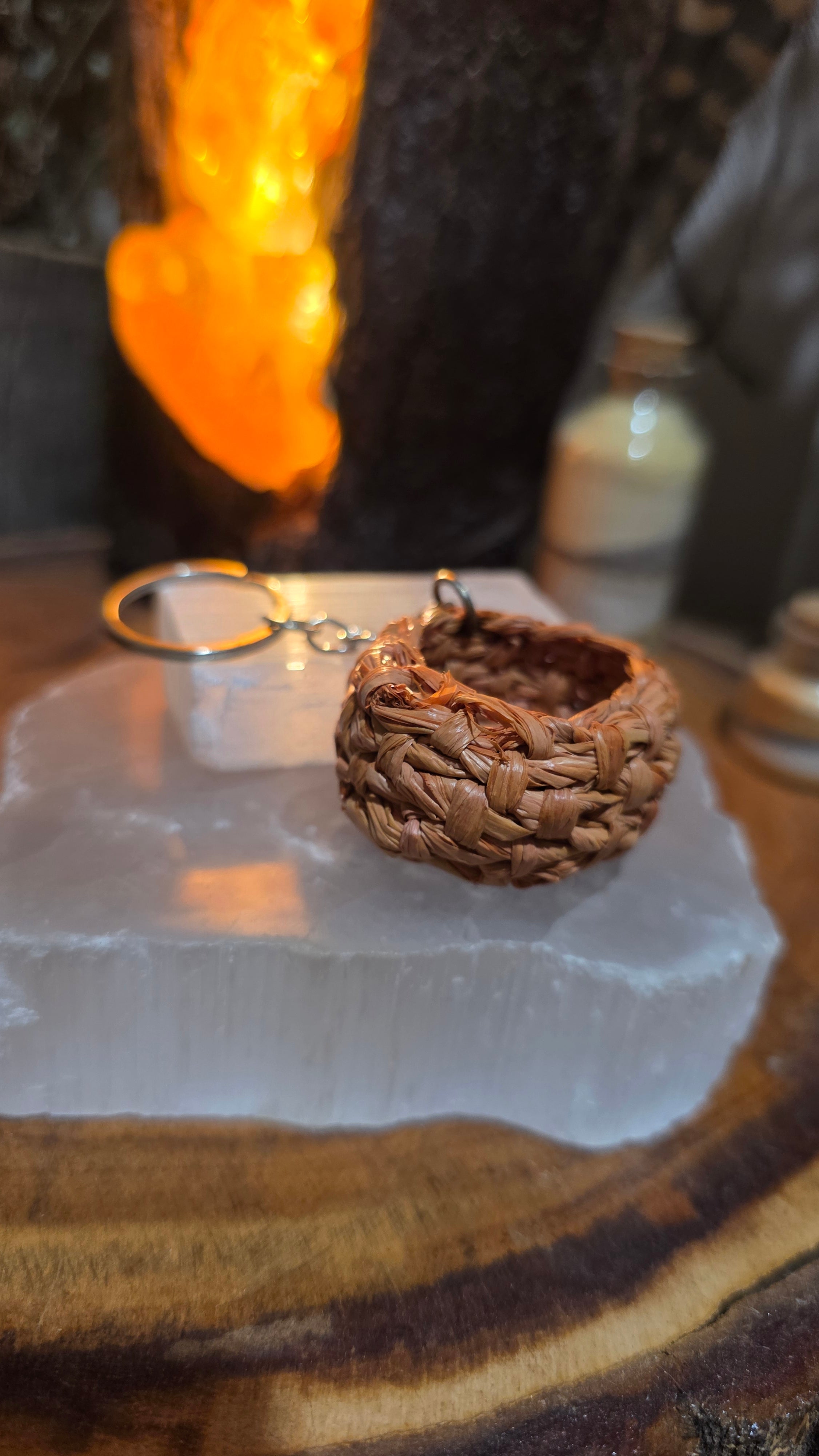 Basket Keyring - Cocoa Rose
