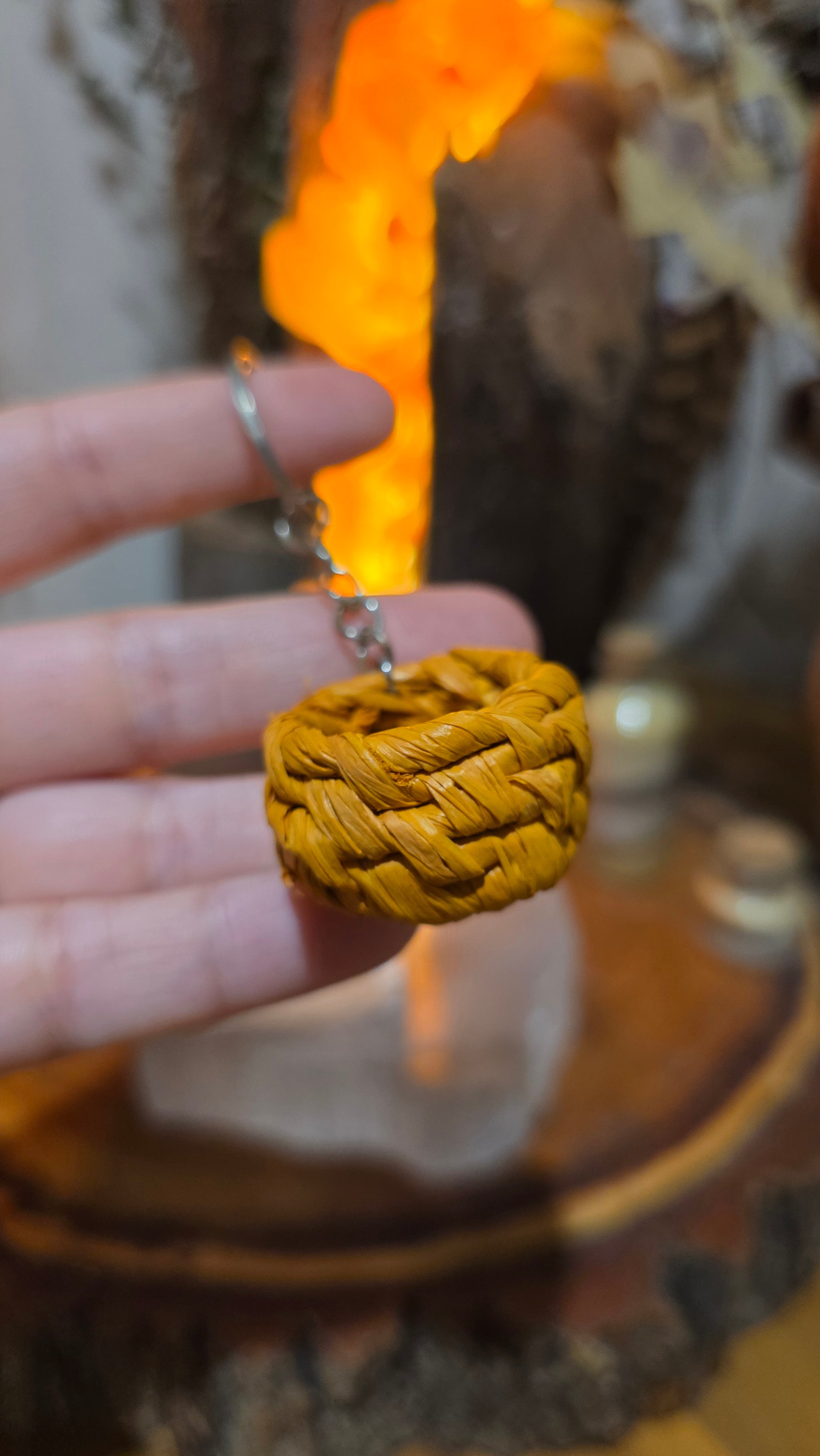 Basket Keyring - Ochre