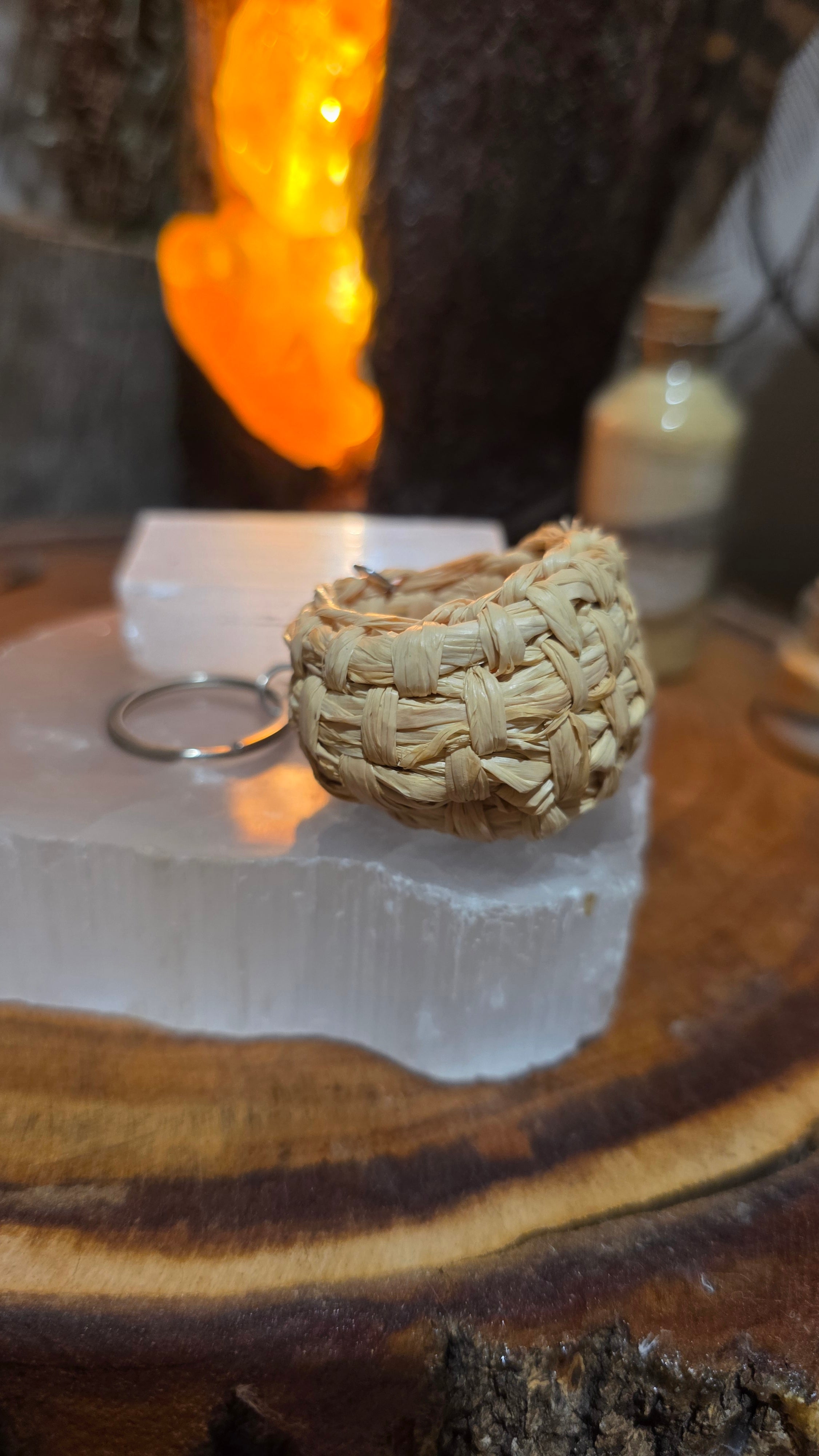 Basket Keyring - Natural